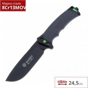 Нож GANZO G8012V2-GY с паракордом